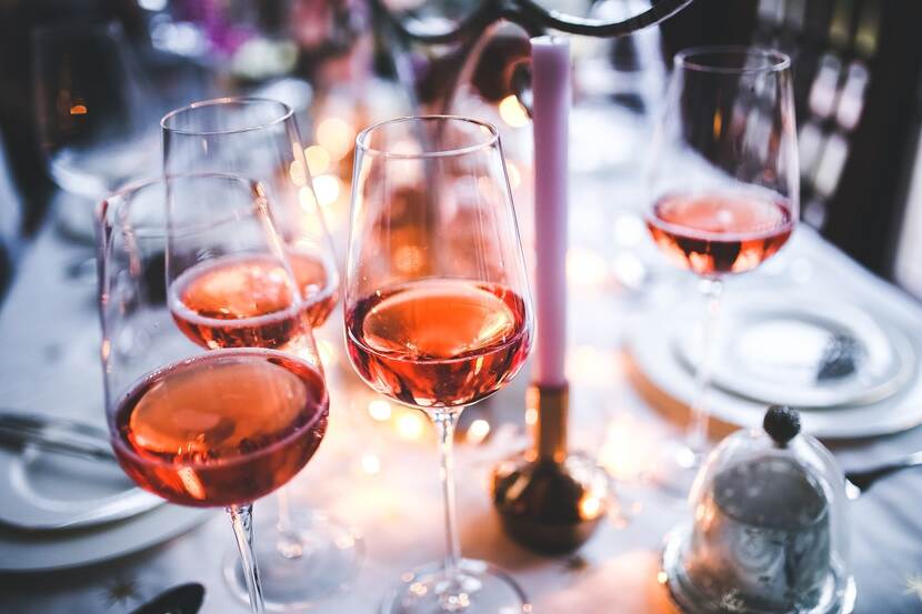Photo of glasses of rosé wine