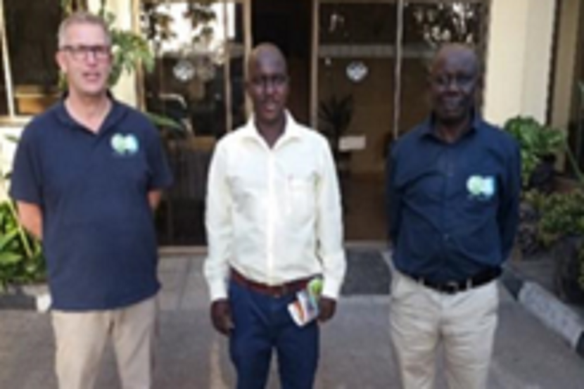 Left to right - Han Tellegen of DTC, Dr. John Bore of Nairobi Veterinary Centre, Nakuru (a Bovine semen dealer) and Eric Kimalit of DTC