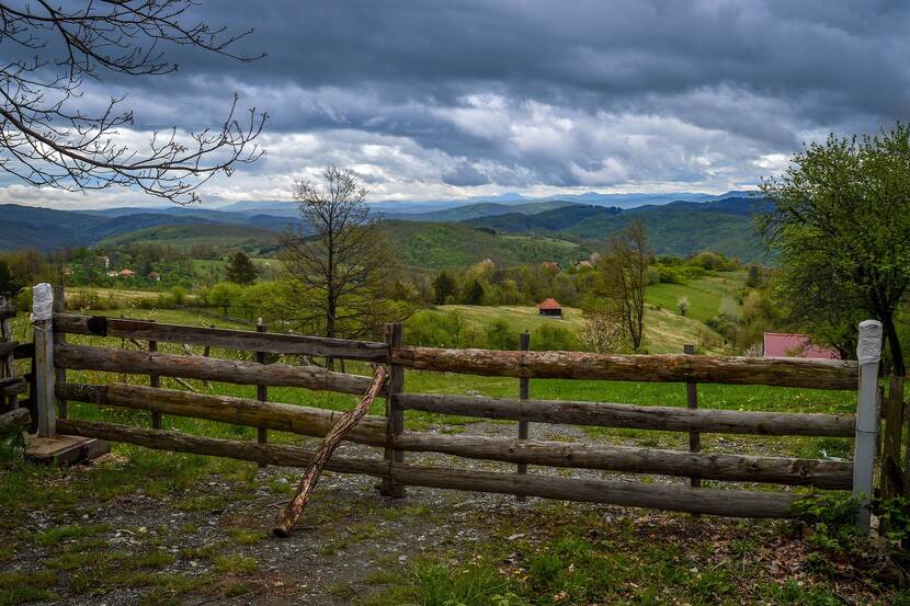 Photo of the Serbian landscape near the Tara mountains.