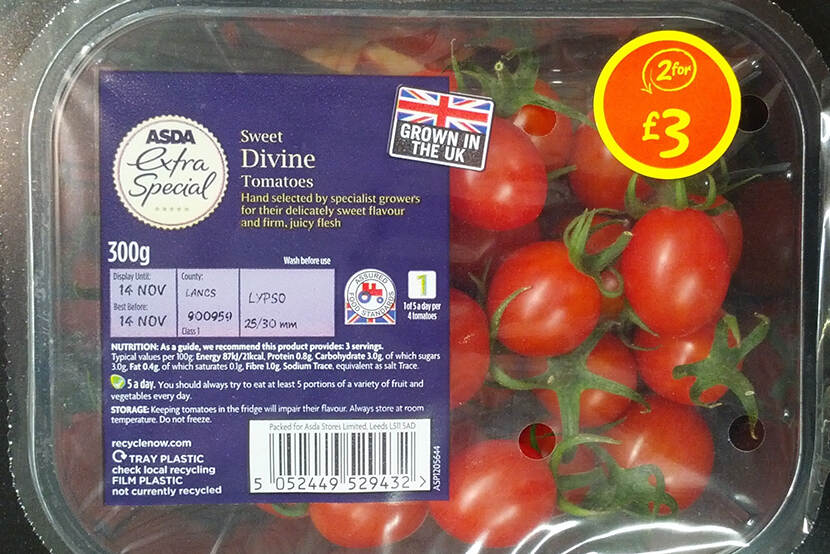 Tomaten, 'grown in the UK'