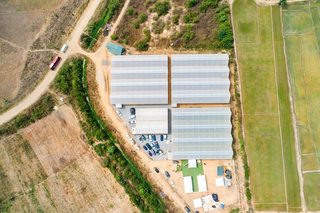 Ardhi farms vanuit de lucht