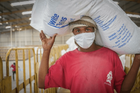 Diistributiepunt van WFP in Yemen