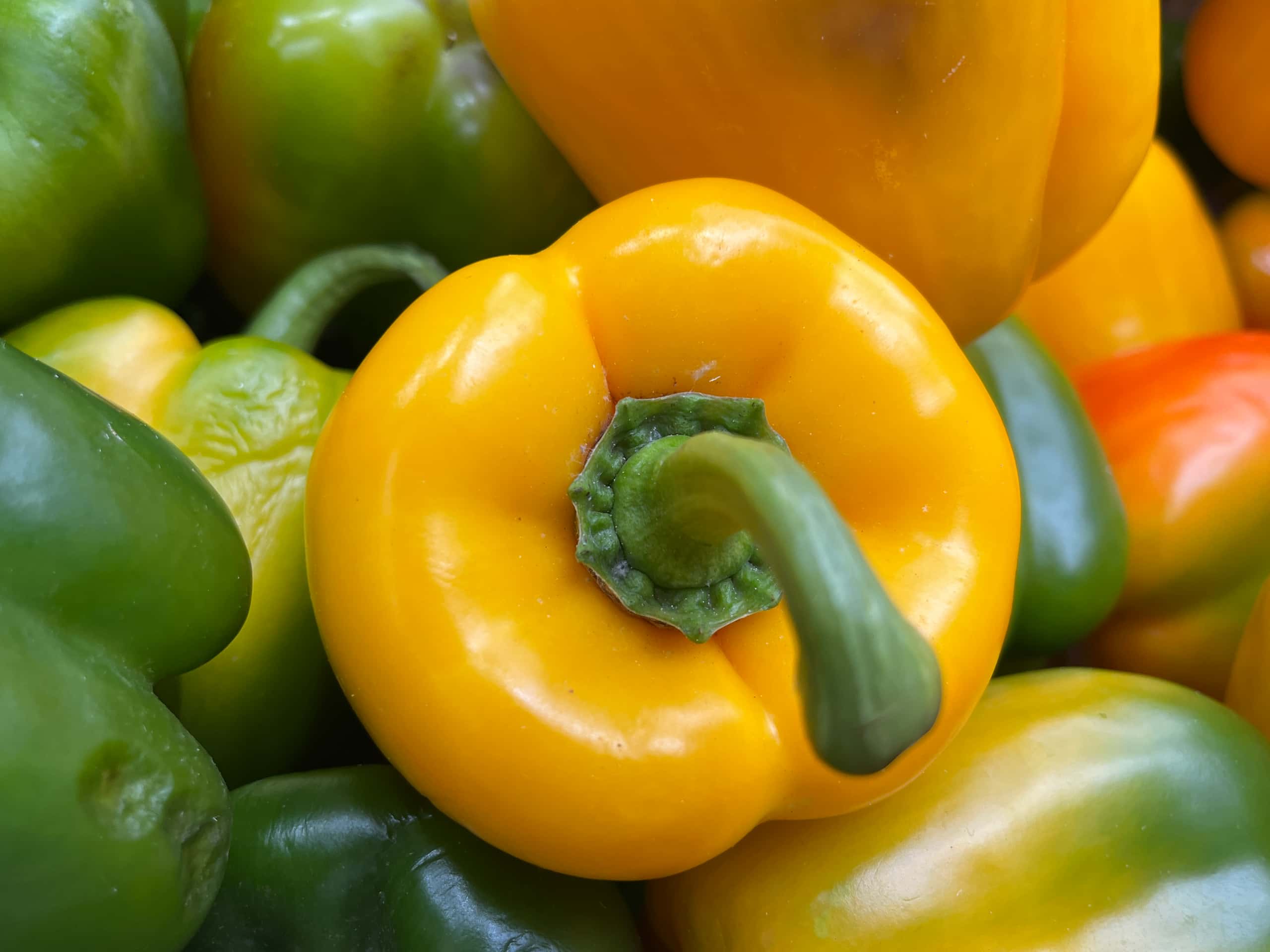 closeup of yellow bellpepper