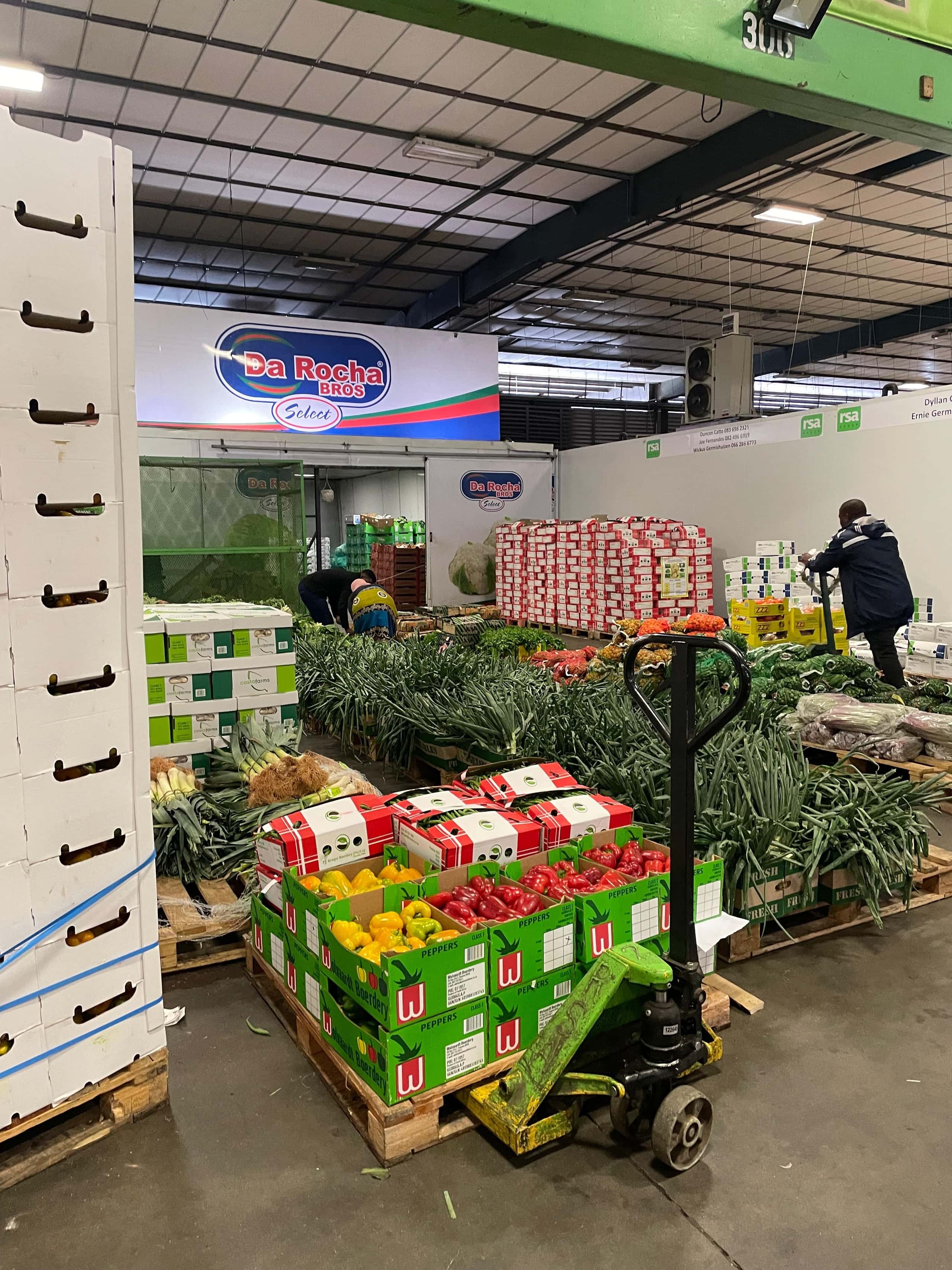 boxes filled with freshly transported produce