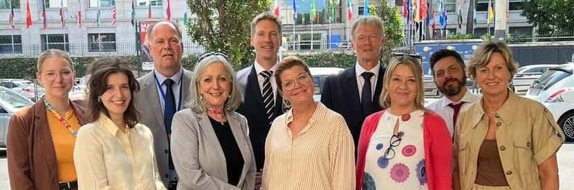 Minister for Nature and Nitrogen Policy Christianne van der Wal with the Permanent Representation of the Netherlands team in Rome