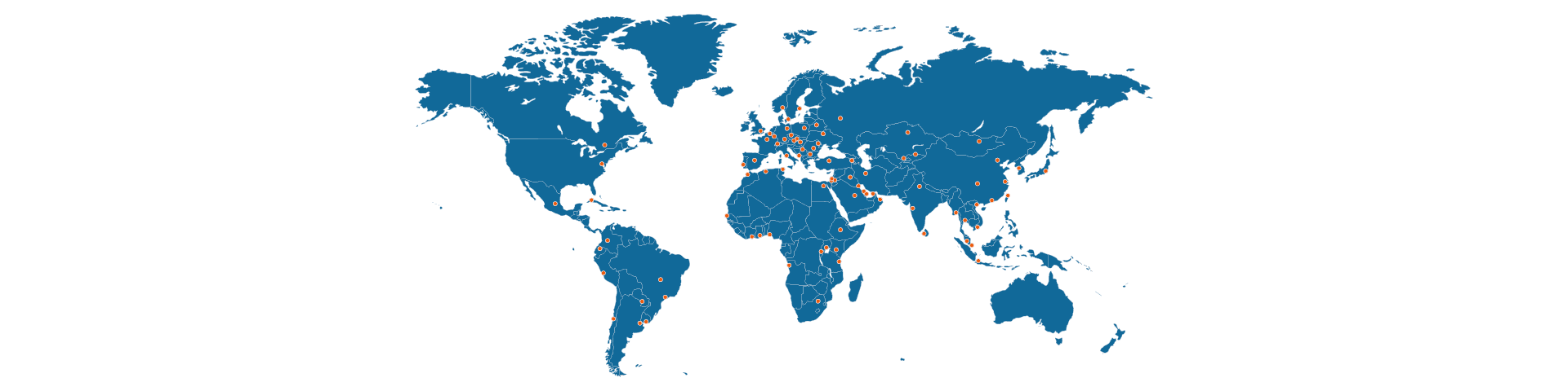 World map of all the LAN-offices