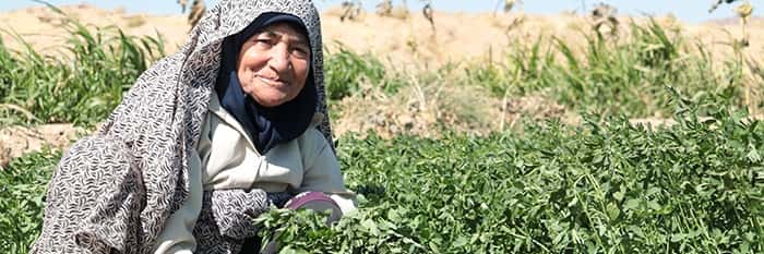 woman next to bushes