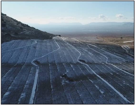 aerial shot of swales