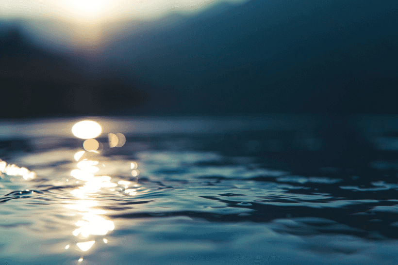 water at sunset