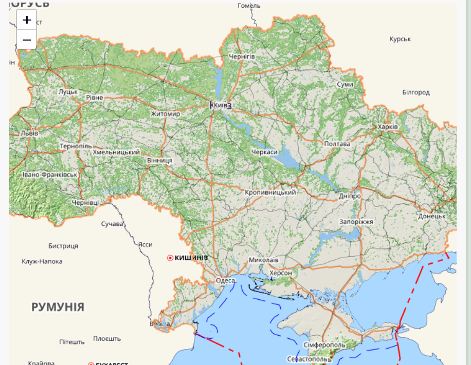 Карта автомобильных дорог украины