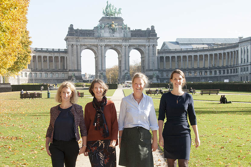 Landbouwteam België en Luxemburg: vlnr Caroline Schauvlieger, Carla Boonstra, Ilse van den Akker, Anne-Margreet Sas