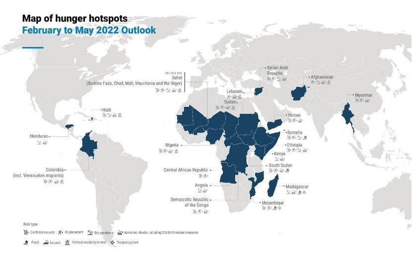 Hunger hotspots worldwide