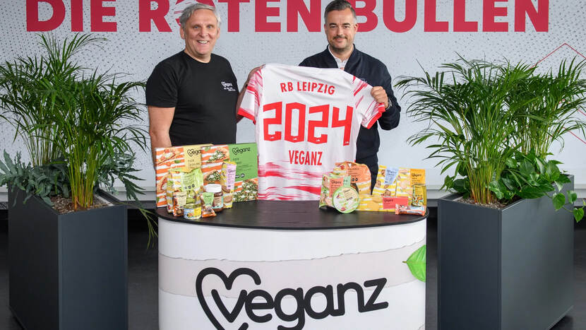 Het veganistische voedselmerk Veganz is sinds 2021 ‘official partner’ van voetbalclub RB Leipzig.
