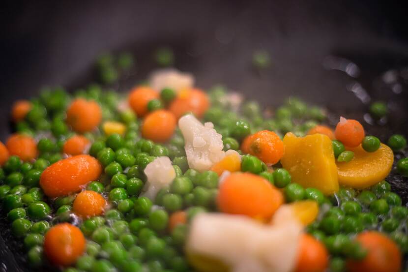 Vegetables in a frying pan