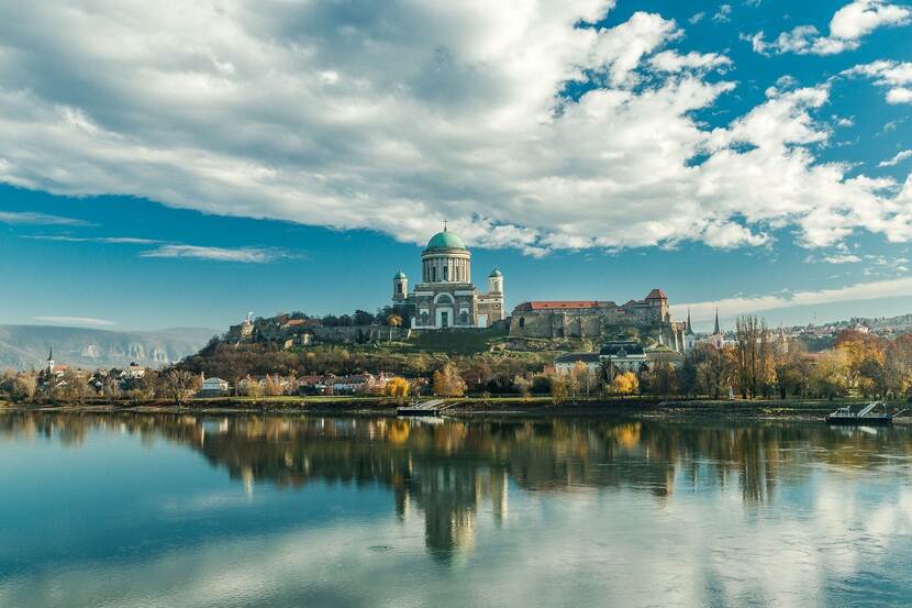 View of Esztergom and the River Danube
