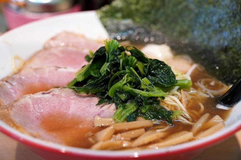Ramen soup with pork meat.