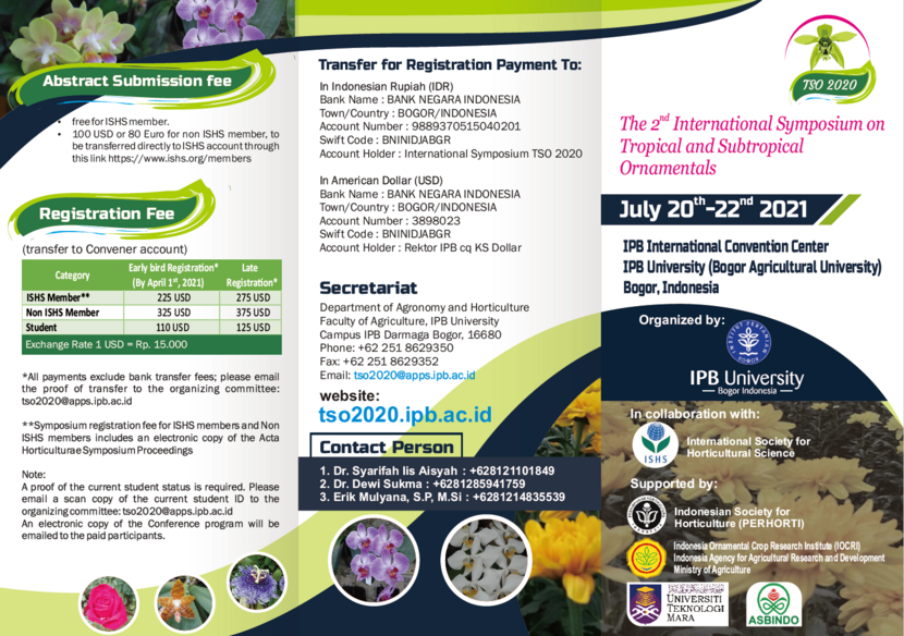 The 2nd International Symposium on Tropical and Sub-Tropical Ornamentals