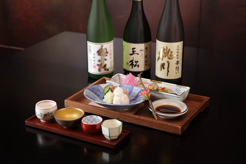 Japanese cuisine with Sake