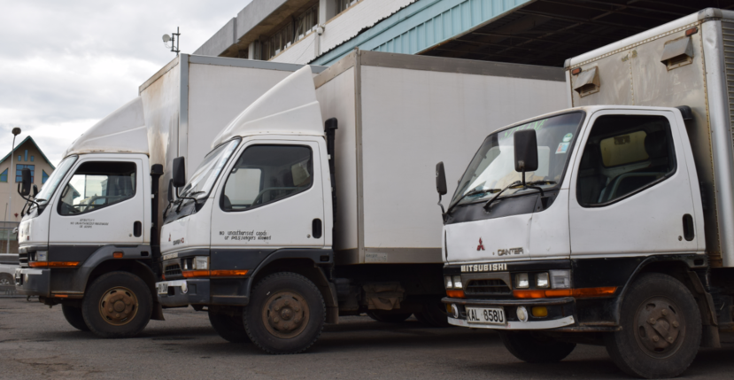 Trucks offloading JKIA