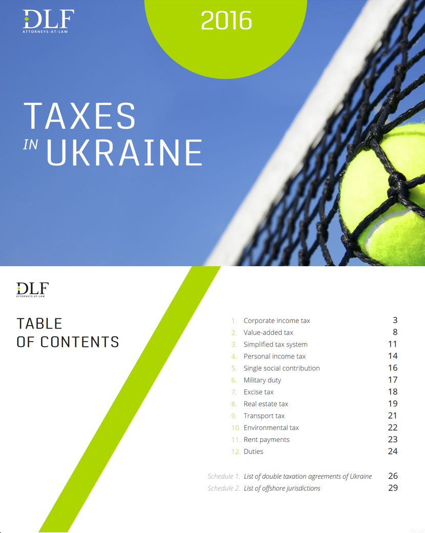 Taxes in Ukraine report of DLF