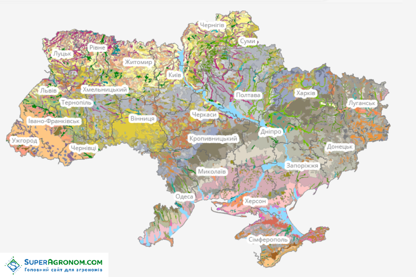 Map of Ukrainian soils
