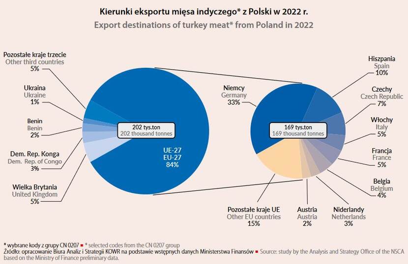 infographic on export destinations of Polish turkey meat