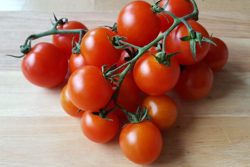 tomatoes on a wooden background