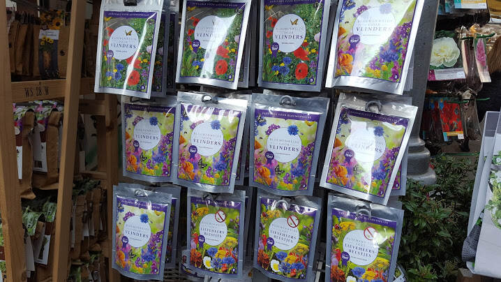 packages with flower meadow seeds