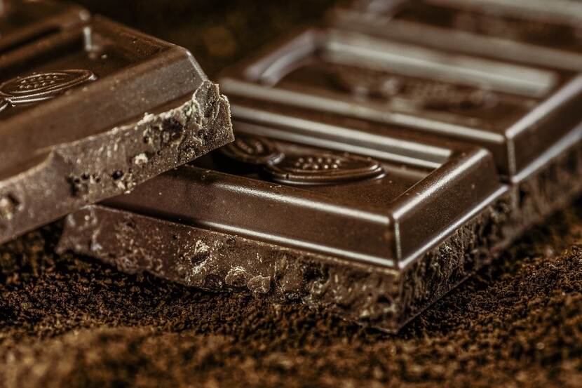closeup on chocolate bar