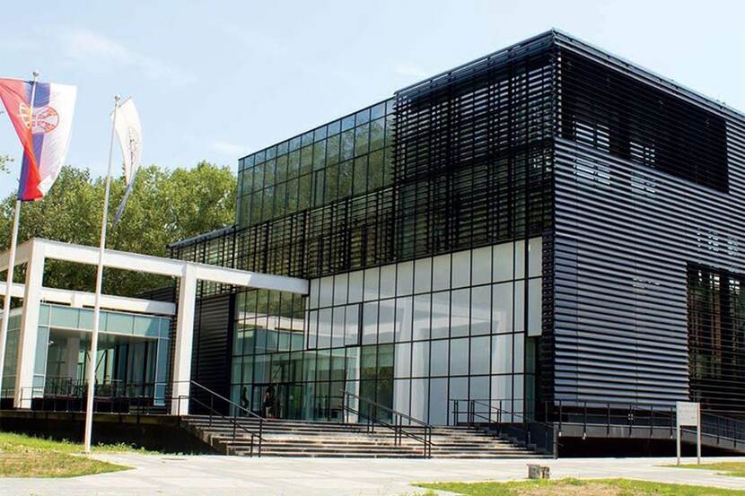 A picture of the International style headquarters of the BioSens Institute in Serbia