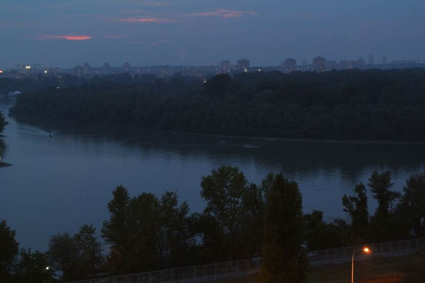 Photo of the River Danube in Serbia in the evening
