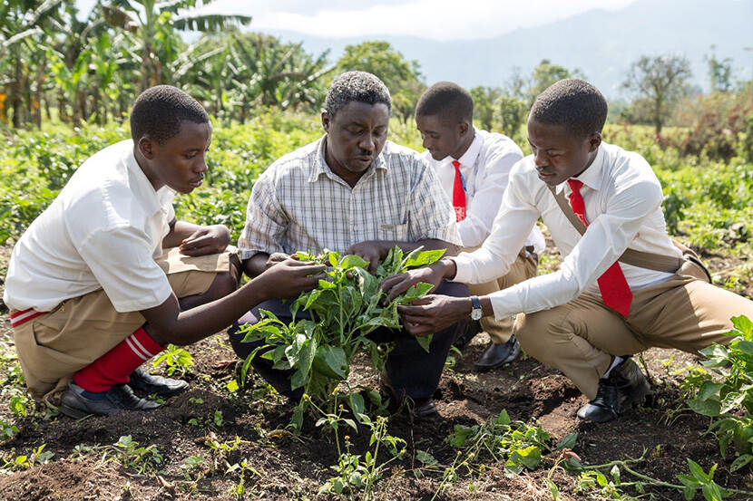 Jongeren in Uganda leren nieuwe vaardigheden in de landbouw