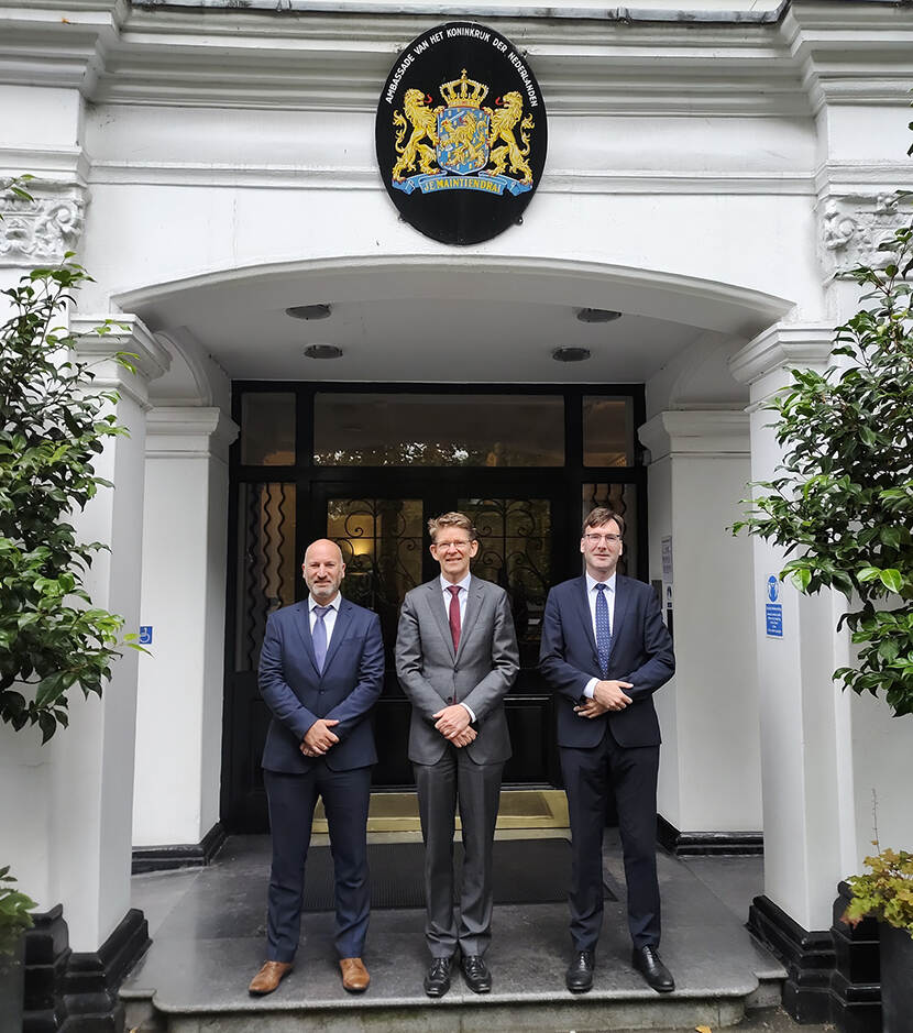 Landbouwteam Londen Martijn Bergmans, Philip de Jong en Bas Harbers