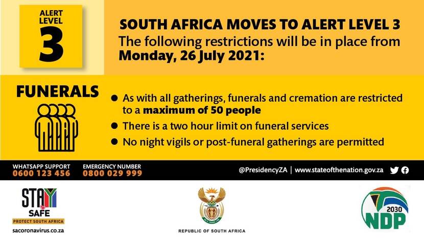 Alert Level 3 - Funerals